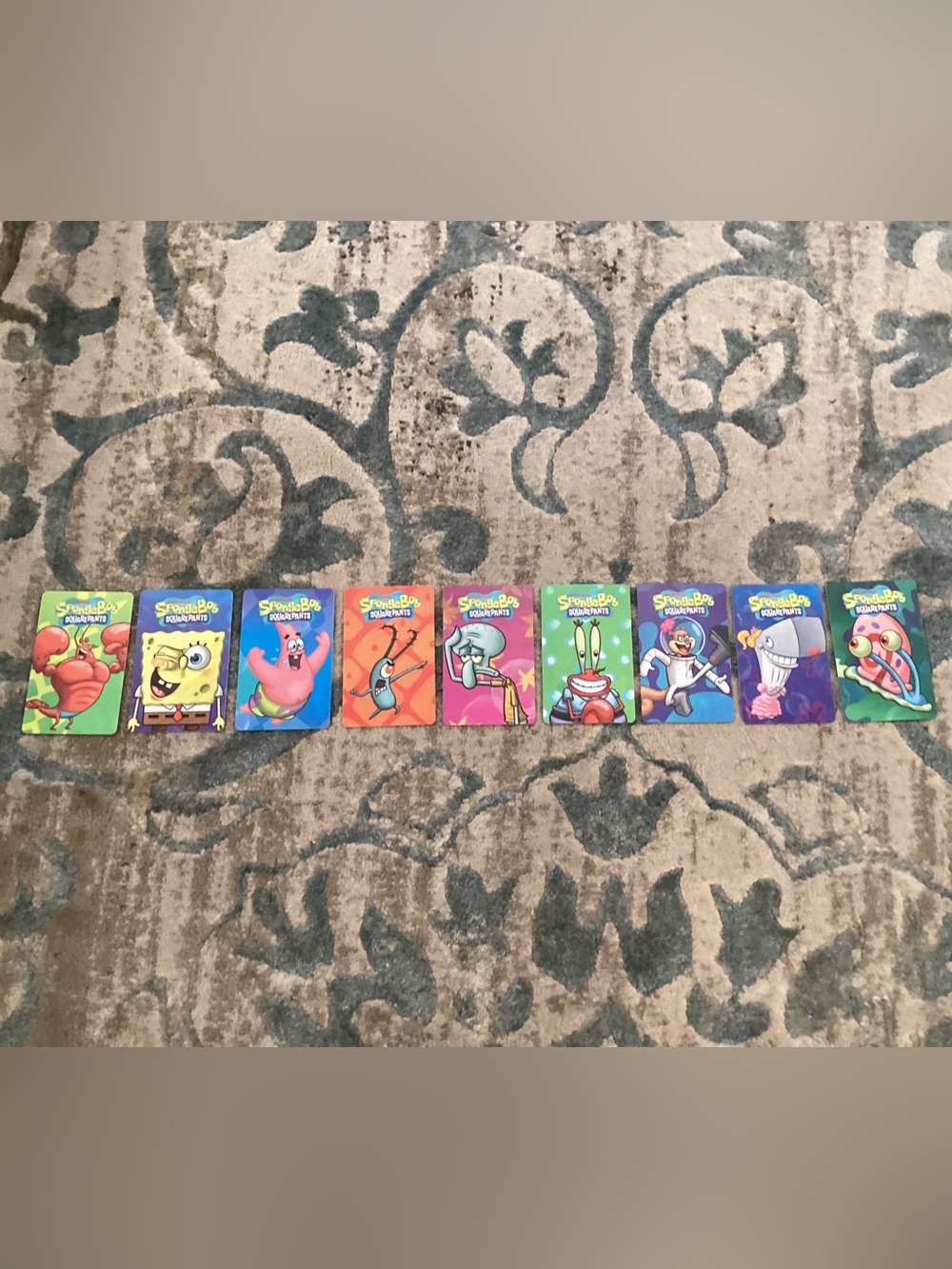 Full set SpongeBob cards from Chuck E. Cheese